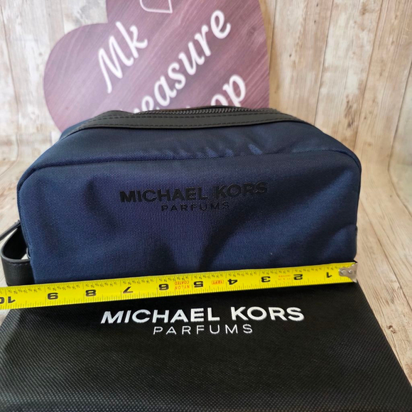 Unisex Michael Kors Navy Blue Black Cosmetic Bag - Picture 4 of 9
